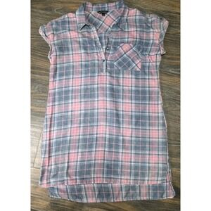 Ladies Rock & Republic Lightweight Plaid Dress Cap Sleeve Size‎ L Comfy